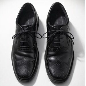 Rockport Hydro-Shield Waterproof Wingtip Oxfords‎ Black Leather Mens Dress Shoes